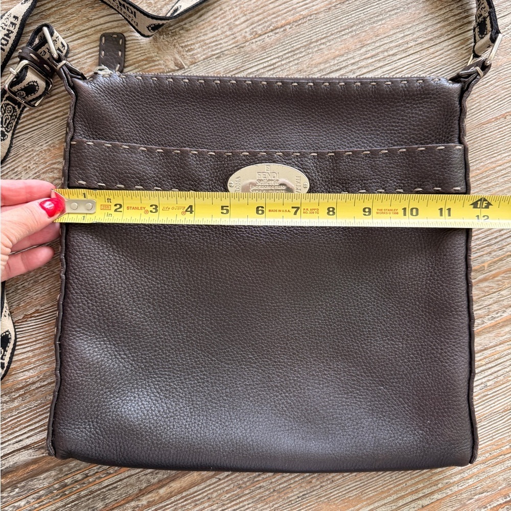 Fendi Crossbody Selleria Leather Zip Top Messenger Bag Brown COLLECTOR’S ITEM - Picture 6 of 16